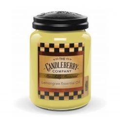 Candleberry Bougie parfumée Lemongrass Essential Oil - Cire de paraffine - Jaune - 570 g