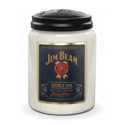 Candleberry Bougie parfumée Jim Beam Double Oak - Cire de paraffine - Blanc - 570 g