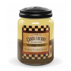Candleberry Bougie parfumée Bourbon Roasted Pecan - Cire de paraffine - Jaune / Marron - 570 g