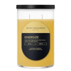 Colonial Candle Bougie parfumée Energize - Mélange de cire de soja - Jaune - 623g