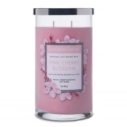 Colonial Candle Bougie parfumée Pink Cherry Blossom - Mélange de cire de soja - Rose - 538 g