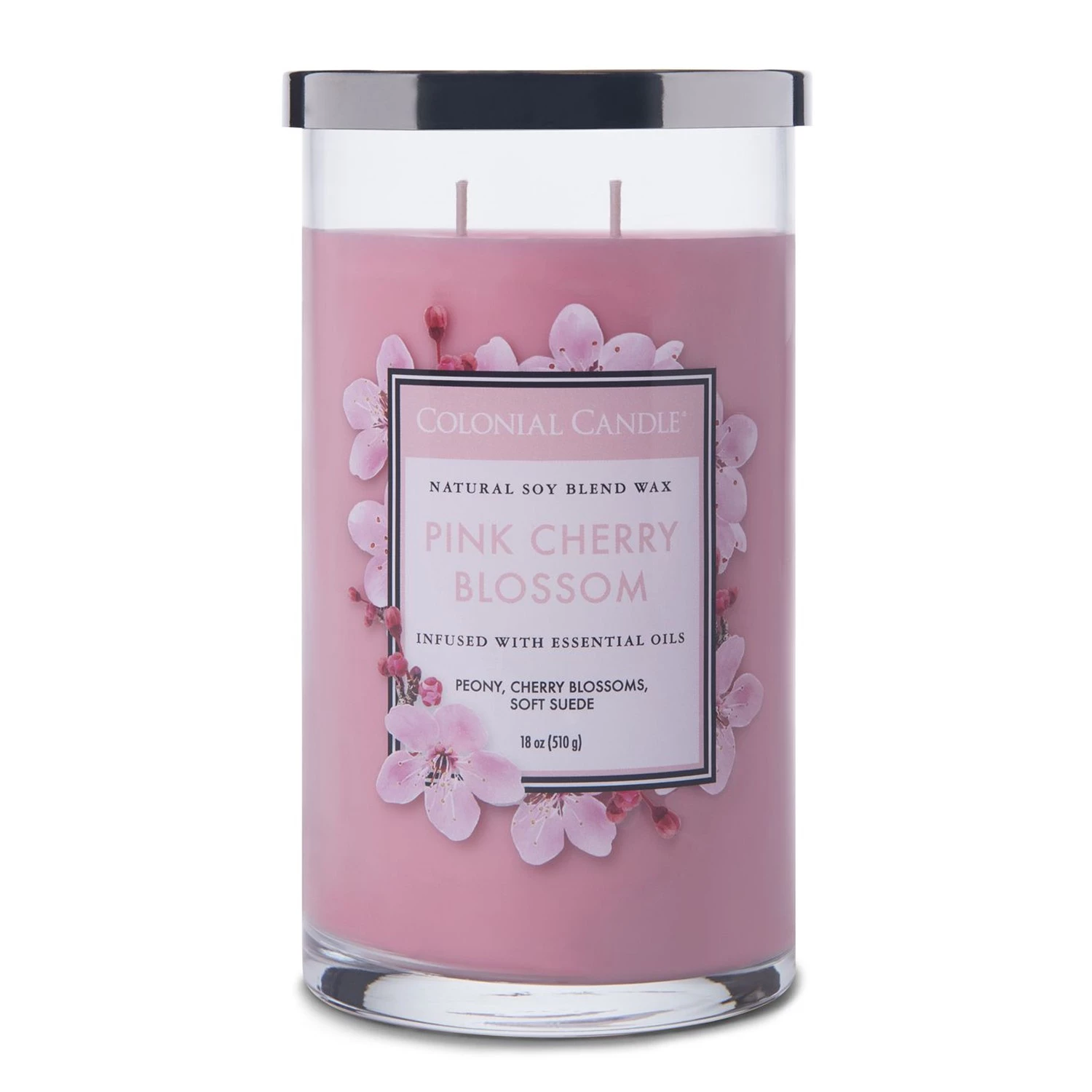 Colonial Candle Bougie parfumée Pink Cherry Blossom - Mélange de cire de soja - Rose - 538 g 1 Colonial Candle Bougie parfumée Pink Cherry Blossom - Mélange de cire de soja - Rose - 538 g