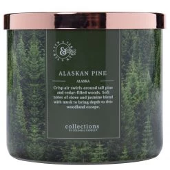 Colonial Candle Bougie parfumée Alaskan Pine - Mélange de cire de soja - Vert - 411 g