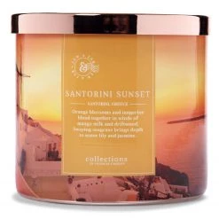 Colonial Candle Bougie parfumée Santorini Sunset - Mélange de cire de soja - Orange - 411 g