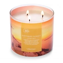 Colonial Candle Bougie parfumée Santorini Sunset - Mélange de cire de soja - Orange - 411 g -Pas Cher Décoration Magasin 1000271667 210625 16484900243 DETAILS P000000001000271667