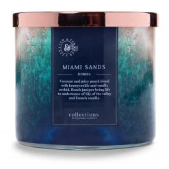 Colonial Candle Bougie parfumée Miami Sands - Mélange de cire de soja - Bleu - 411 g
