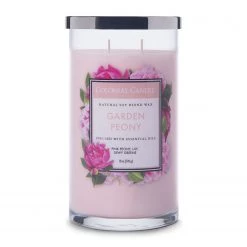 Colonial Candle Bougie parfumée Garden Peony - Mélange de cire de soja - Rose - 538 g