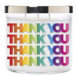 Colonial Candle Bougie parfumée Thank You - Mélange de cire de soja - Blanc - 411 g