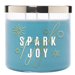Colonial Candle Bougie parfumée Spark Joy - Mélange de cire de soja - Bleu - 411 g