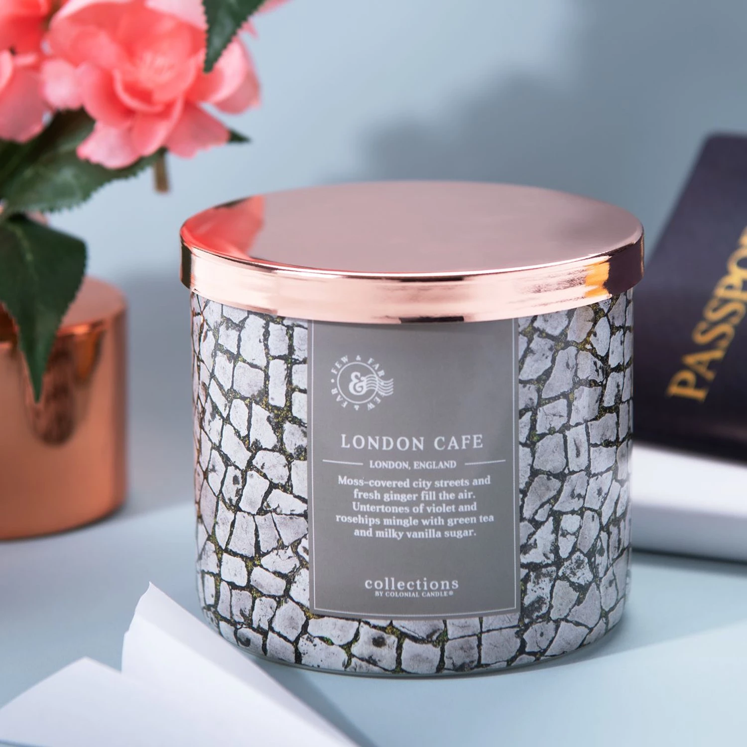 Colonial Candle Bougie parfumée London Cafe - Mélange de cire de soja - Gris - 411 g 2 Colonial Candle Bougie parfumée London Cafe - Mélange de cire de soja - Gris - 411 g – Image 2