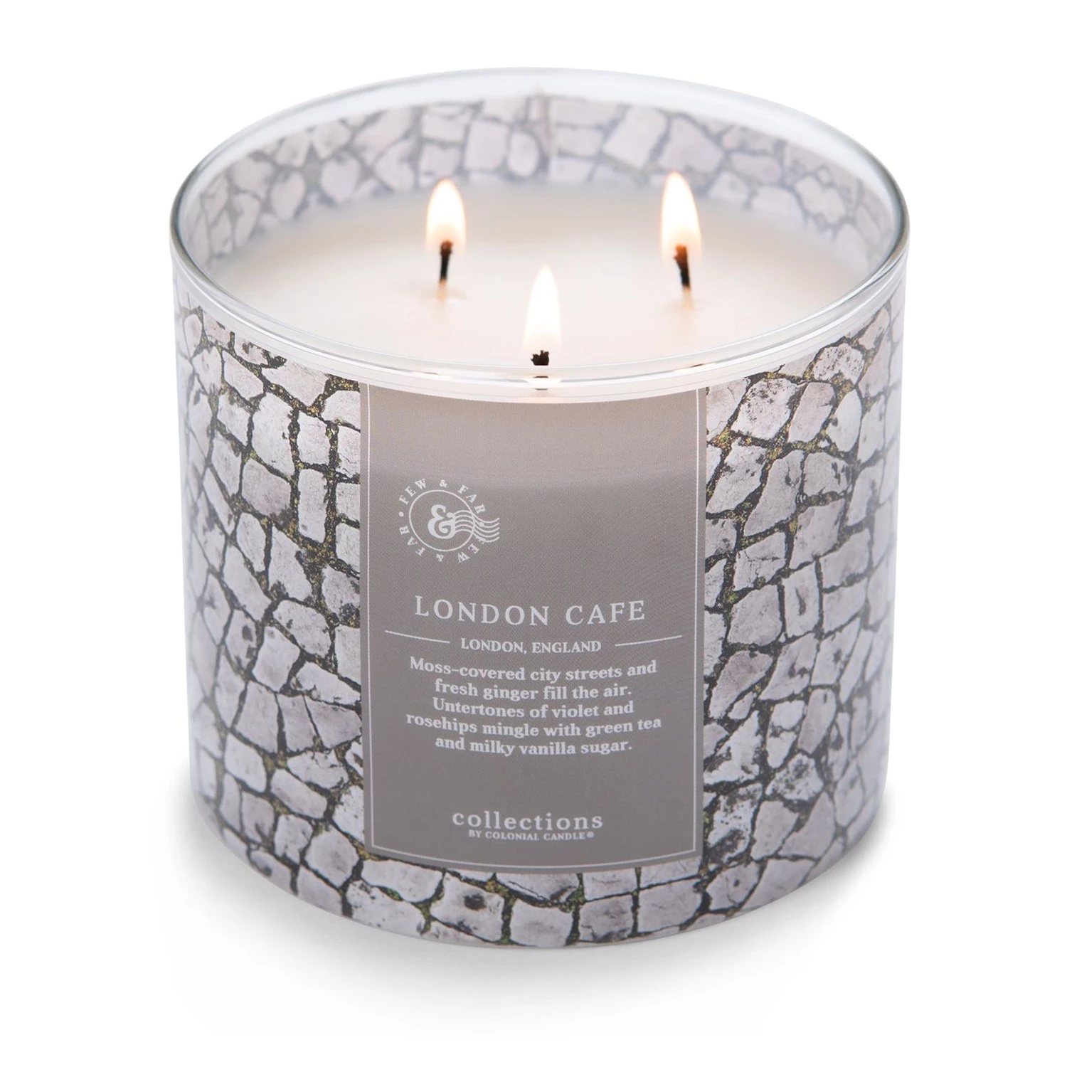 Colonial Candle Bougie parfumée London Cafe - Mélange de cire de soja - Gris - 411 g 3 Colonial Candle Bougie parfumée London Cafe - Mélange de cire de soja - Gris - 411 g – Image 3