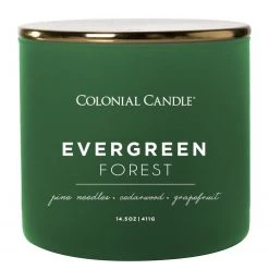 Colonial Candle Bougie parfumée Evergreen Forest - Mélange de cire de soja - Vert - 411 g
