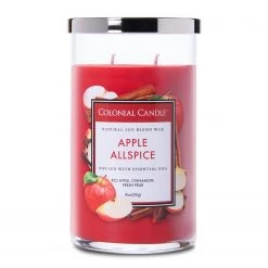 Colonial Candle Bougie parfumée Apple Allspice - Mélange de cire de soja - Rouge - 538 g
