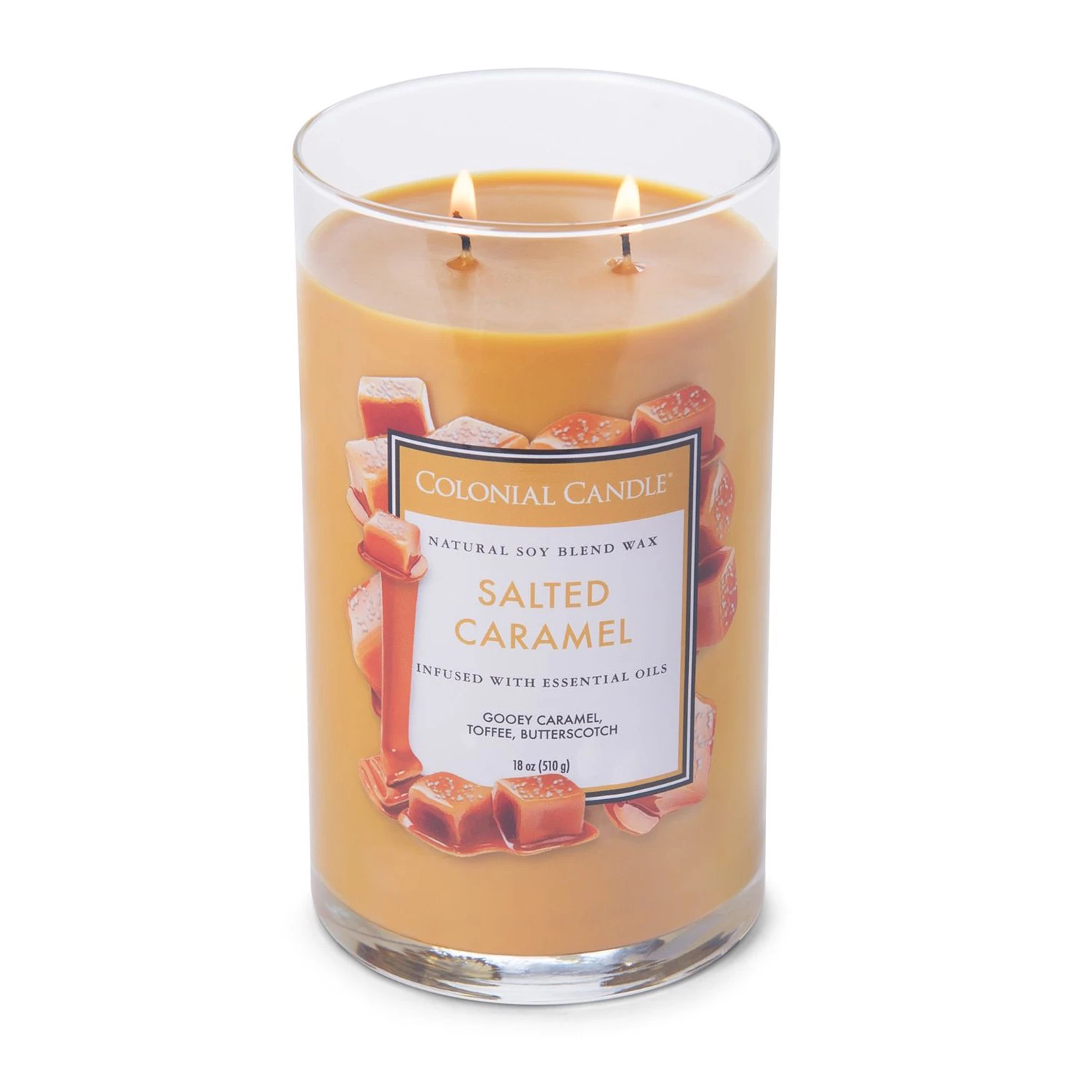 Colonial Candle Bougie parfumée Salted Caramel - Mélange de cire de soja - Orange - 538 g 2 Colonial Candle Bougie parfumée Salted Caramel - Mélange de cire de soja - Orange - 538 g – Image 2