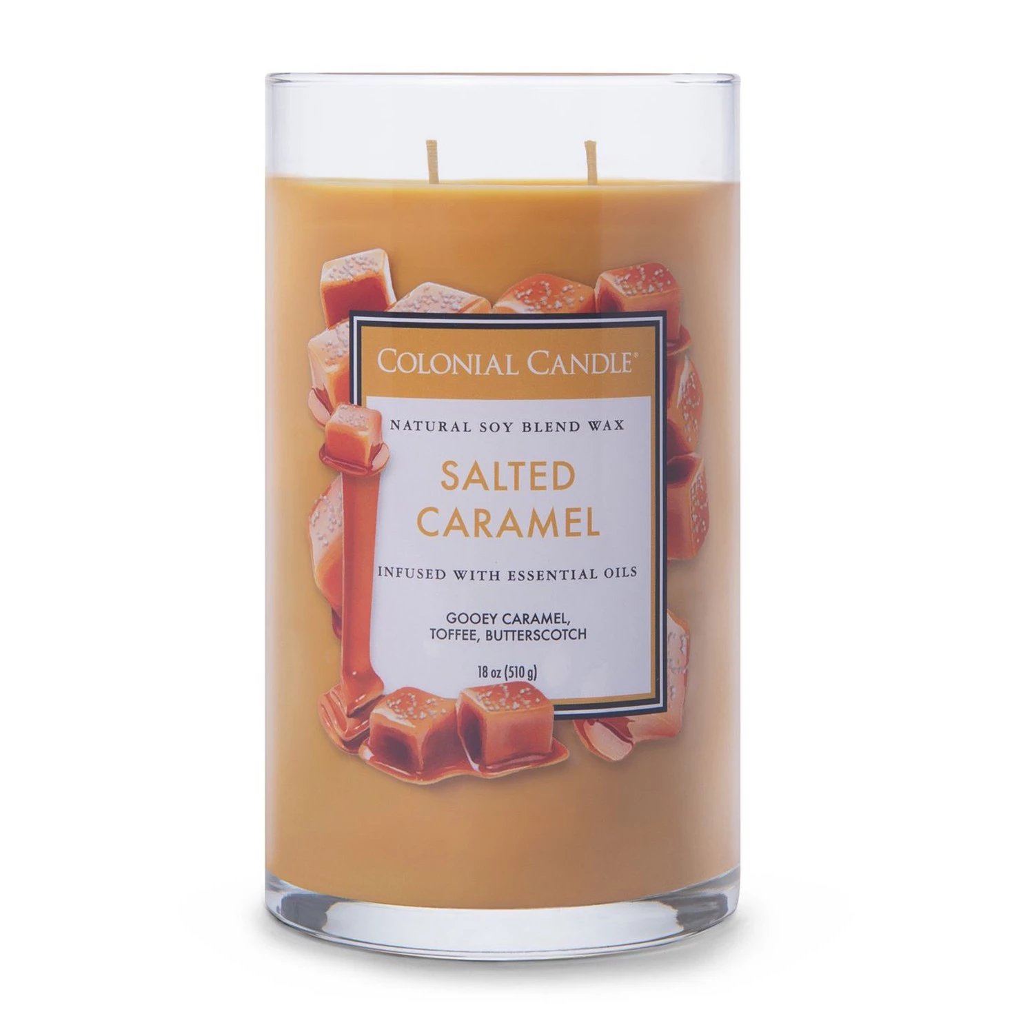 Colonial Candle Bougie parfumée Salted Caramel - Mélange de cire de soja - Orange - 538 g 3 Colonial Candle Bougie parfumée Salted Caramel - Mélange de cire de soja - Orange - 538 g – Image 3