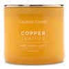Colonial Candle Bougie parfumée Copper Leather - Mélange de cire de soja - Jaune - 411 g