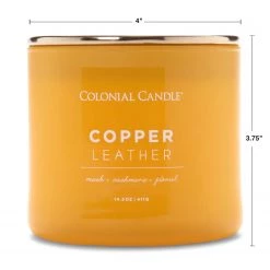 Colonial Candle Bougie parfumée Copper Leather - Mélange de cire de soja - Jaune - 411 g -Pas Cher Décoration Magasin 1000271700 210625 16501000412 SKETCH DETAILS P000000001000271700 sketch