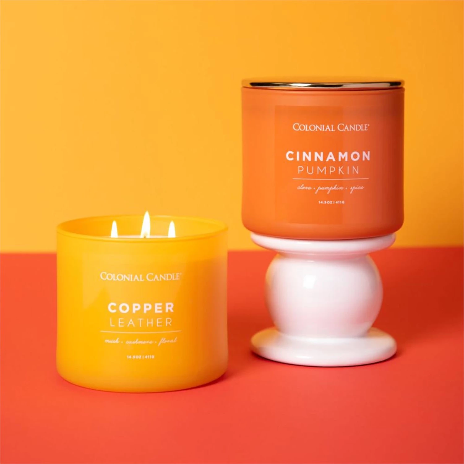 Colonial Candle Bougie parfumée Cinnamon Pumpkin - Mélange de cire de soja - Orange - 411 g 4 Colonial Candle Bougie parfumée Cinnamon Pumpkin - Mélange de cire de soja - Orange - 411 g – Image 4