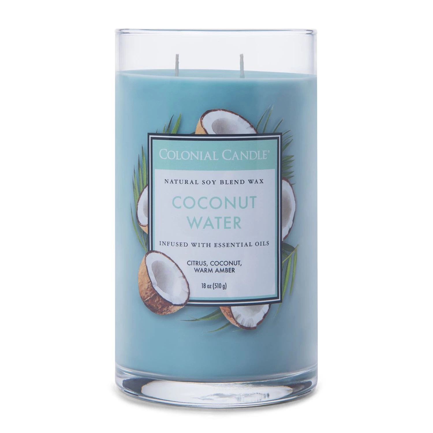 Colonial Candle Bougie parfumée Coconut Water - Mélange de cire de soja - Bleu - 538 g 3 Colonial Candle Bougie parfumée Coconut Water - Mélange de cire de soja - Bleu - 538 g – Image 3