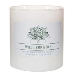 Colonial Candle Bougie parfumée Wild Hemp and Oak - Mélange de cire de soja - Blanc - 453 g -Pas Cher Décoration Magasin 1000271709 210625 16504700461 DETAILS P000000001000271709