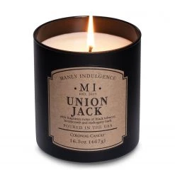Colonial Candle Bougie parfumée Union Jack - Mélange de cire de soja - Noir - 467 g -Pas Cher Décoration Magasin 1000271711 210625 16505300473 DETAILS P000000001000271711