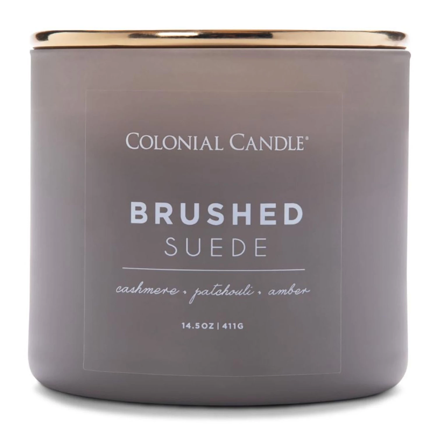 Colonial Candle Bougie parfumée Brushed Suede - Mélange de cire de soja - Gris - 411 g 1 Colonial Candle Bougie parfumée Brushed Suede - Mélange de cire de soja - Gris - 411 g