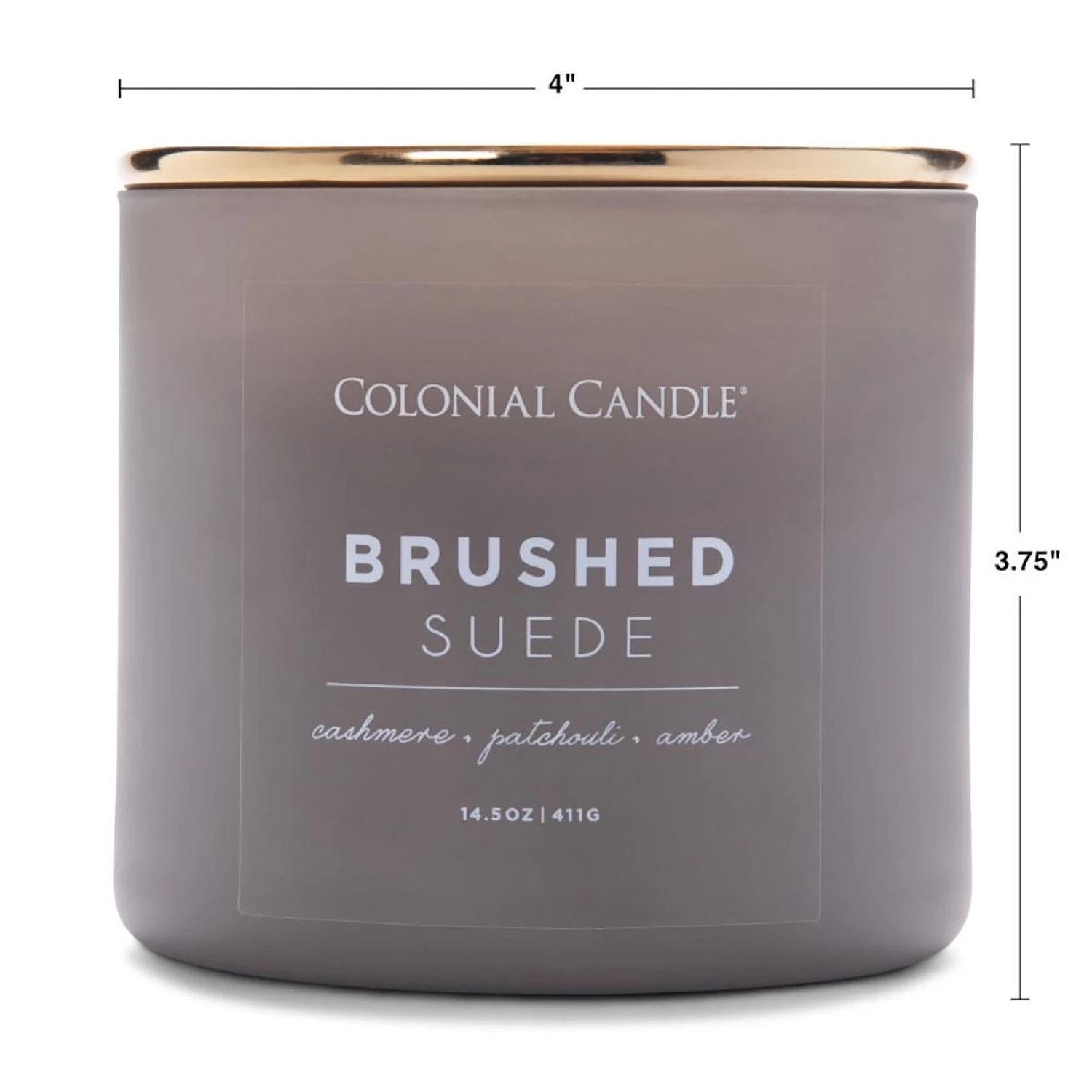 Colonial Candle Bougie parfumée Brushed Suede - Mélange de cire de soja - Gris - 411 g 4 Colonial Candle Bougie parfumée Brushed Suede - Mélange de cire de soja - Gris - 411 g – Image 4