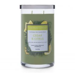 Colonial Candle Bougie parfumée Cedar & Citrus - Mélange de cire de soja - Vert - 538 g