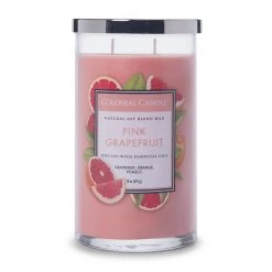 Colonial Candle Bougie parfumée Pinkrapefruit - Mélange de cire de soja - Rose - 538 g