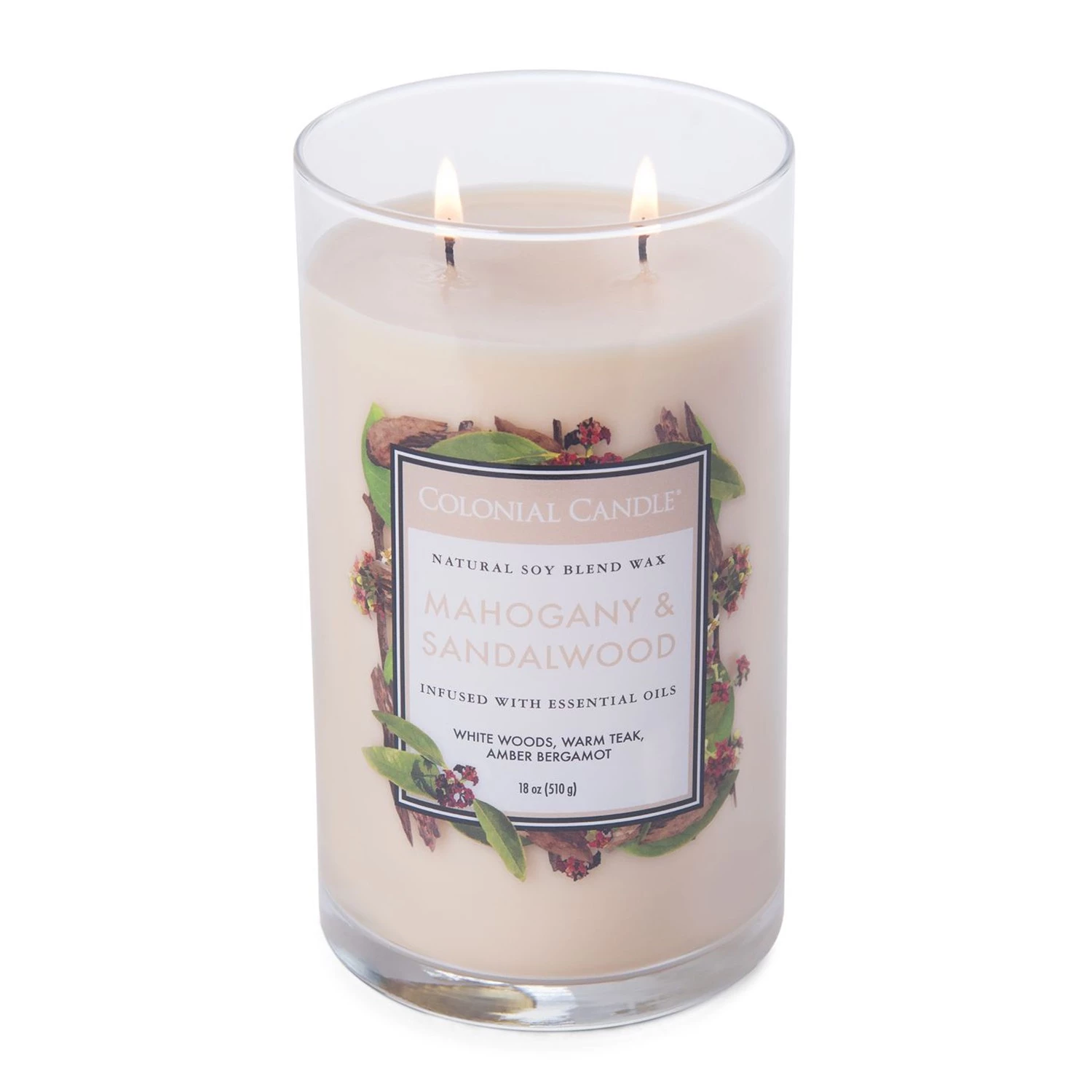 Colonial Candle Bougie parfumée Mahogany & Sandalwood - Mélange de cire de soja - Blanc - 538 g 2 Colonial Candle Bougie parfumée Mahogany & Sandalwood - Mélange de cire de soja - Blanc - 538 g – Image 2