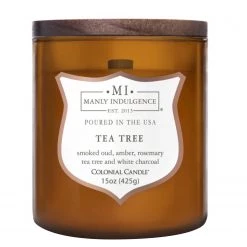 Colonial Candle Bougie parfumée Tea Tree - Mélange de cire de soja - Marron - 425 g