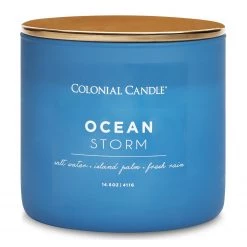 Colonial Candle Bougie parfumée Ocean Storm - Mélange de cire de soja - Bleu - 411 g