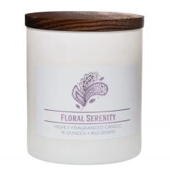 Colonial Candle Bougie parfumée Floral Serenity - Mélange de cire de soja - Blanc - 453 g