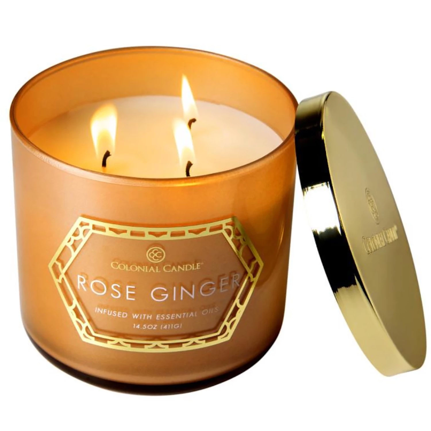 Colonial Candle Bougie parfumée Rose Ginger - Mélange de cire de soja - Jaune - 411 g 2 Colonial Candle Bougie parfumée Rose Ginger - Mélange de cire de soja - Jaune - 411 g – Image 2