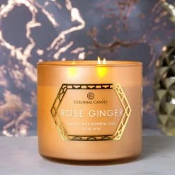 Colonial Candle Bougie parfumée Rose Ginger - Mélange de cire de soja - Jaune - 411 g 6 Colonial Candle Bougie parfumée Rose Ginger - Mélange de cire de soja - Jaune - 411 g -Pas Cher Décoration Magasin 1000271730 210625 16511500457 MOOD DETAILS P000000001000271730 mood
