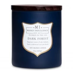 Colonial Candle Bougie parfumée Dark Forest - Mélange de cire de soja - Bleu - 425 g