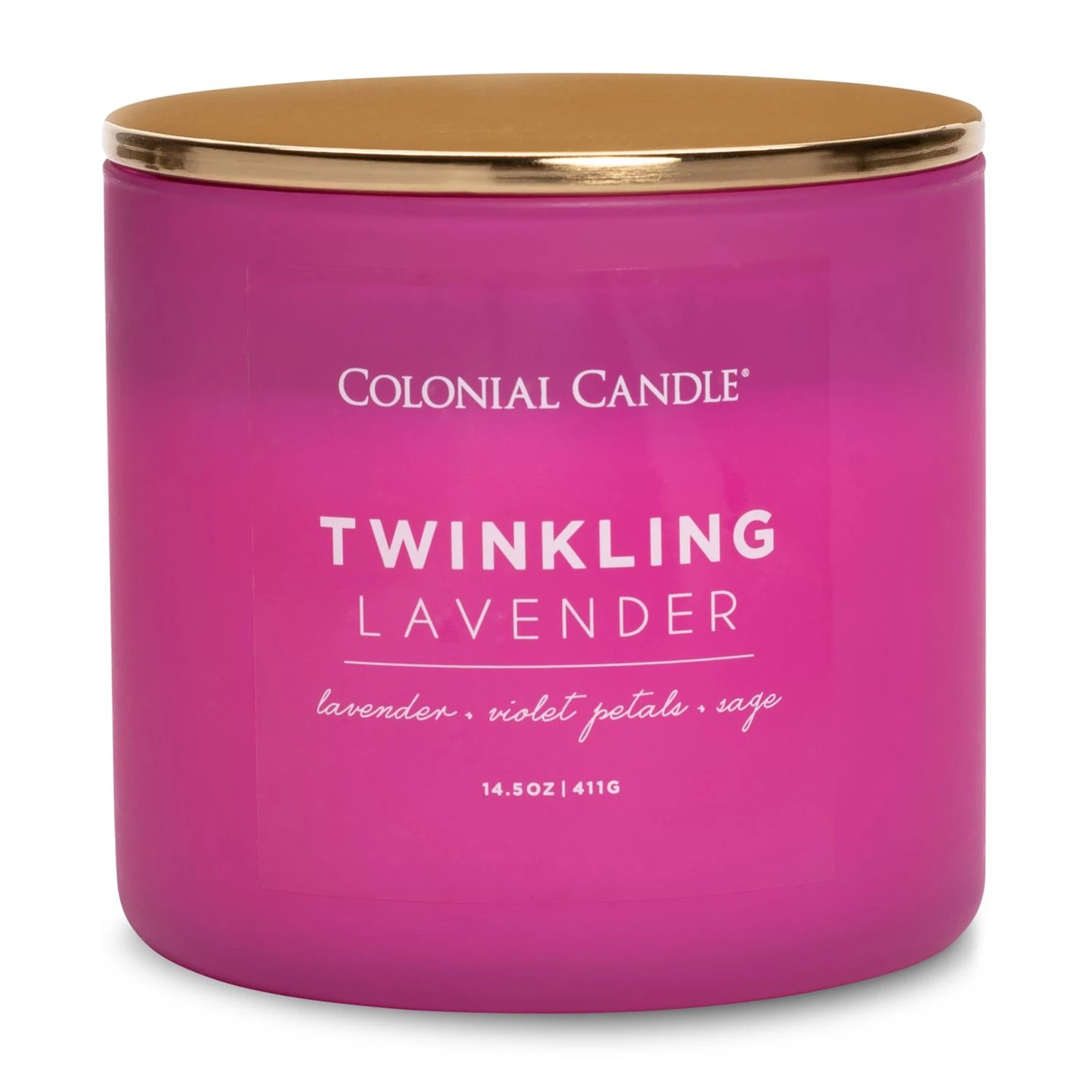 Colonial Candle Bougie parfumée Twinklin Lavender - Mélange de cire de soja - Rose - 411 g 1 Colonial Candle Bougie parfumée Twinklin Lavender - Mélange de cire de soja - Rose - 411 g