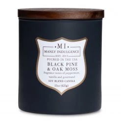 Colonial Candle Bougie parfumée Black Pine & Moss - Mélange de cire de soja - Marron - 425 g