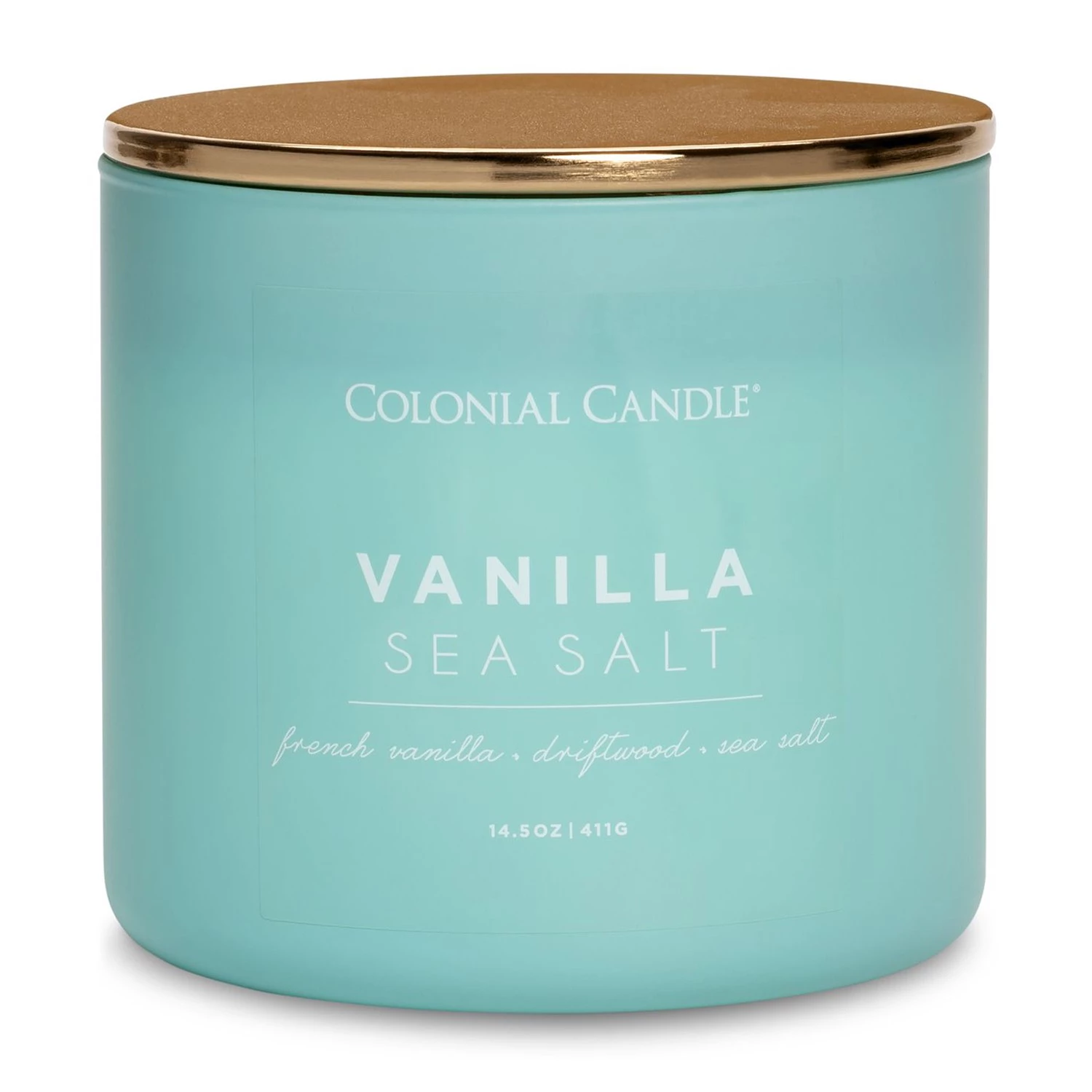 Colonial Candle Bougie parfumée Vanilla Sea Salt - Mélange de cire de soja - Turquoise - 411 g 1 Colonial Candle Bougie parfumée Vanilla Sea Salt - Mélange de cire de soja - Turquoise - 411 g