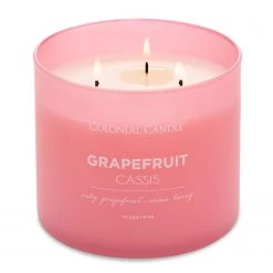 Colonial Candle Bougie parfumée Grapefruit Cassis - Mélange de cire de soja - Rose - 411 g -Pas Cher Décoration Magasin 1000271746 210625 16520400562 DETAILS P000000001000271746