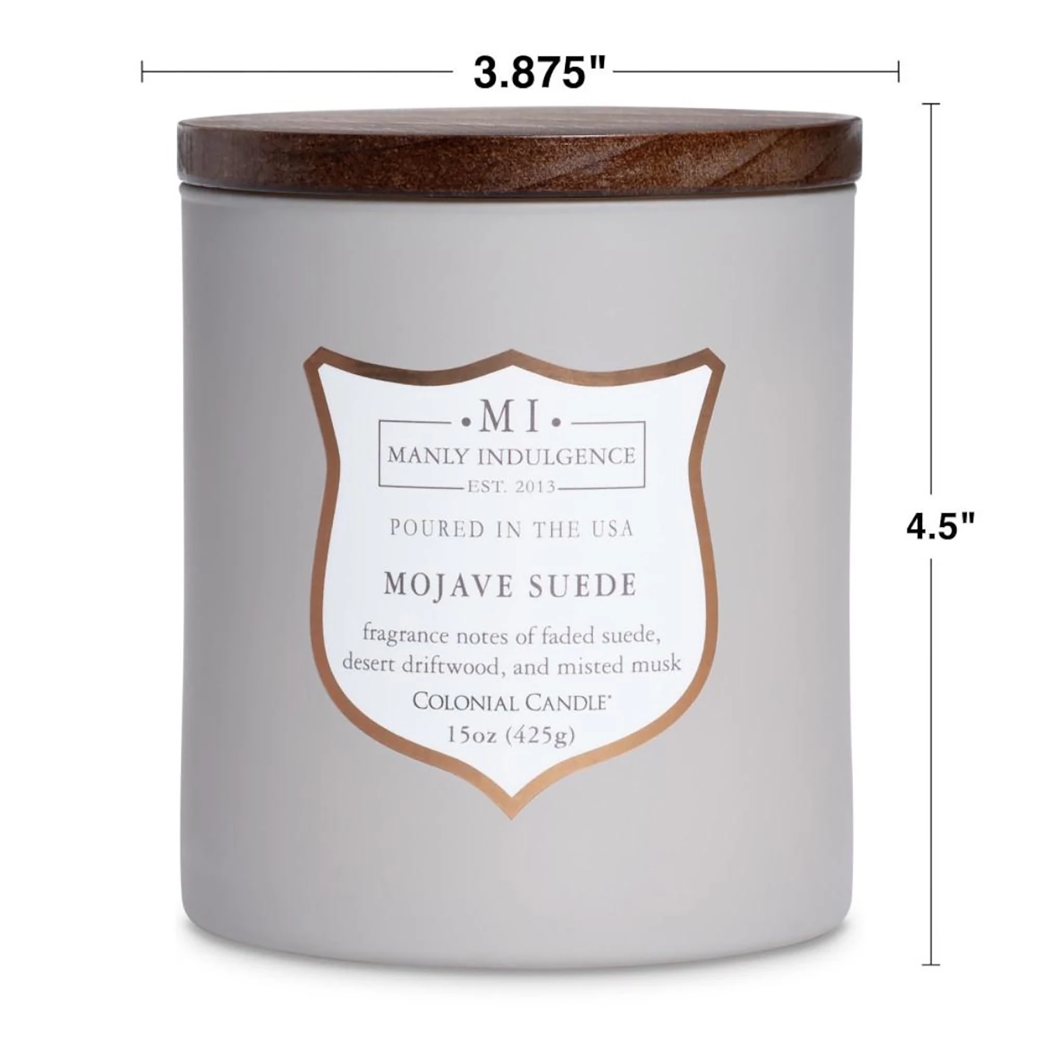 Colonial Candle Bougie parfumée Mojave Suede - Mélange de cire de soja - Blanc - 425 g 2 Colonial Candle Bougie parfumée Mojave Suede - Mélange de cire de soja - Blanc - 425 g – Image 2