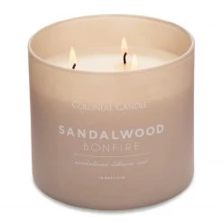 Colonial Candle Bougie parfumée Sandalwood Bonfire - Mélange de cire de soja - Beige - 411 g -Pas Cher Décoration Magasin 1000271750 210625 16525200575 DETAILS P000000001000271750