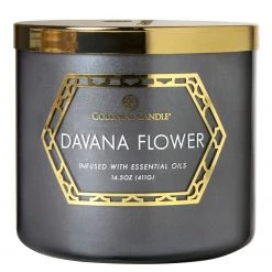 Colonial Candle Bougie parfumée Davana Flow - Mélange de cire de soja - Noir - 411 g