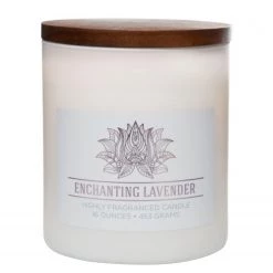 Colonial Candle Bougie parfumée Enchanting Lavender - Mélange de cire de soja - Blanc - 453 g