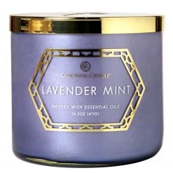 Colonial Candle Bougie parfumée Lavender Mint - Mélange de cire de soja - Violet - 411 g