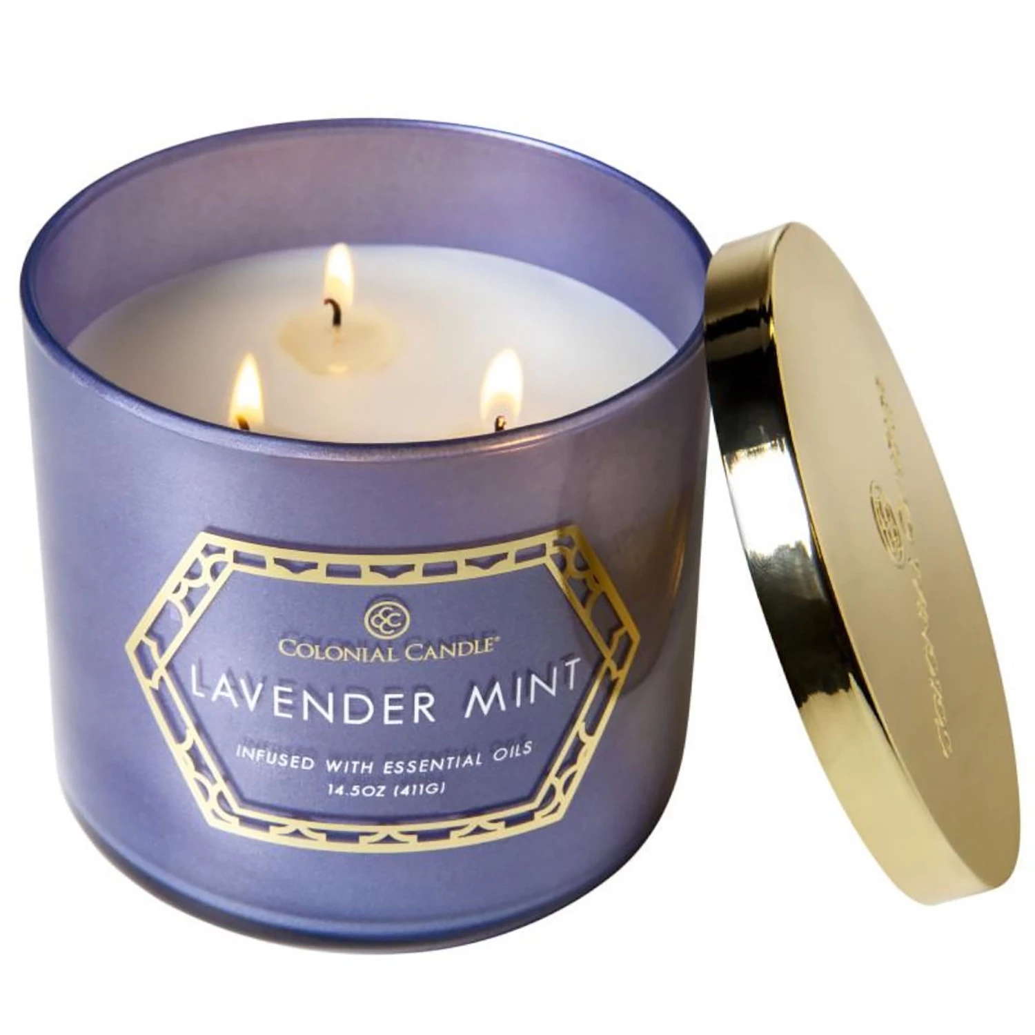 Colonial Candle Bougie parfumée Lavender Mint - Mélange de cire de soja - Violet - 411 g 3 Colonial Candle Bougie parfumée Lavender Mint - Mélange de cire de soja - Violet - 411 g – Image 3