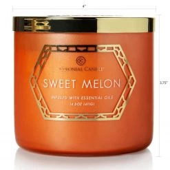 Colonial Candle Bougie parfumée Sweet Melon - Mélange de cire de soja - Orange - 411 g -Pas Cher Décoration Magasin 1000271768 210625 16531700592 SKETCH DETAILS P000000001000271768 sketch