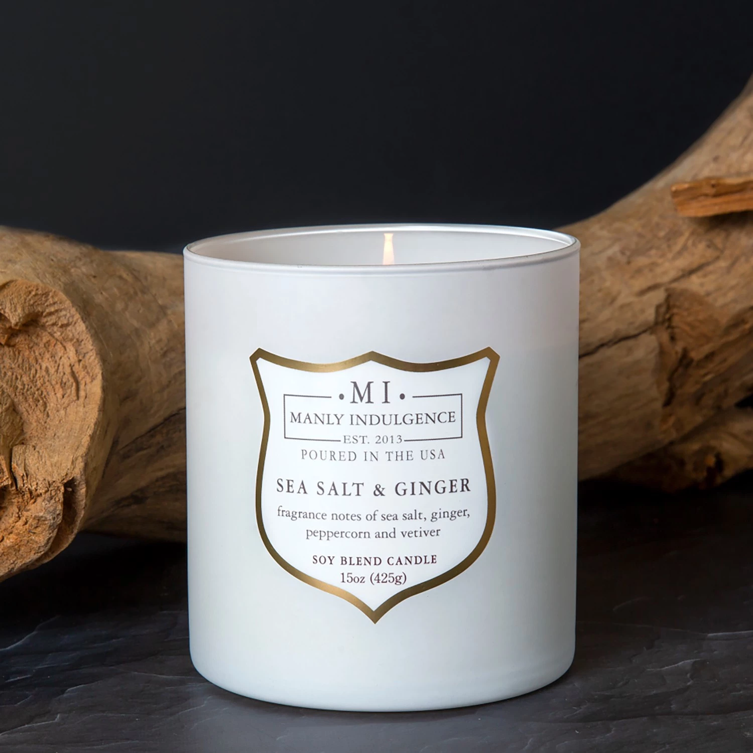 Colonial Candle Bougie parfumée Sea Salt & Ginger - Mélange de cire de soja - Blanc - 425 g 3 Colonial Candle Bougie parfumée Sea Salt & Ginger - Mélange de cire de soja - Blanc - 425 g – Image 3