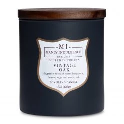 Colonial Candle Bougie parfumée Vintage Oak - Mélange de cire de soja - Noir - 425 g