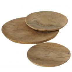 Boltze Assiettes Kallie (3 éléments) - Teck - Beige